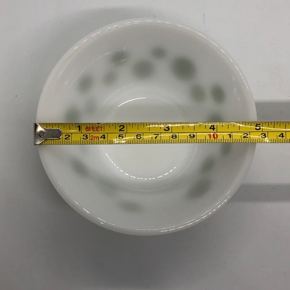 Federal Glass White With Green Polka Dots Bowl - Picture 5 of 6